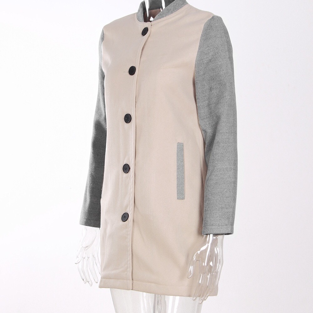 Gray beige jacket coat - Picture 4 of 7